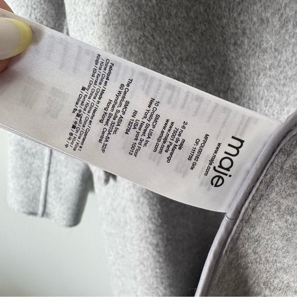 Maje Classic Gray Wool Coat - Picture 8 of 9